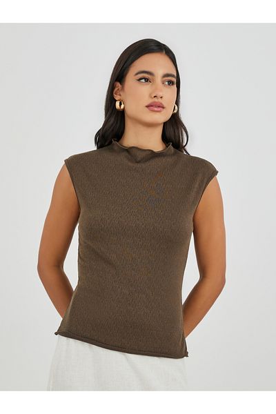 Styli Textured Sleeveless Top