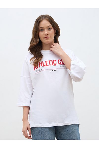 Styli Slogan Print Oversized T-Shirt
