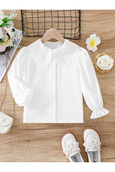 Take Two By Styli Solid Peter Pan Collar Buttoned Shirt