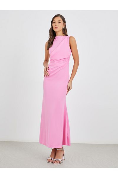 Styli Plain Sleeveless Mermaid Hem Maxi Dress