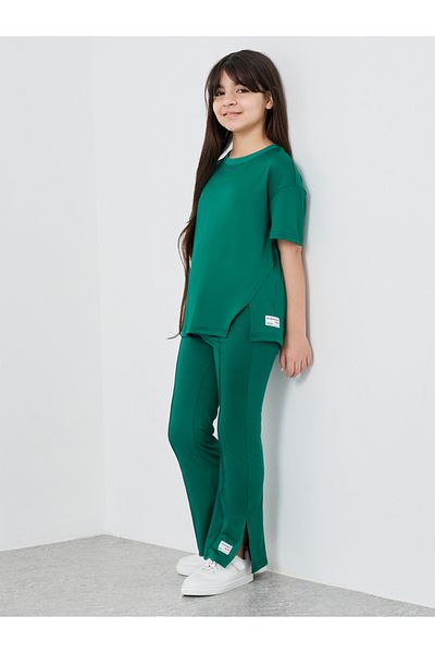 Styli Patch Detail Oversized T-Shirt and Flared Leggings Set