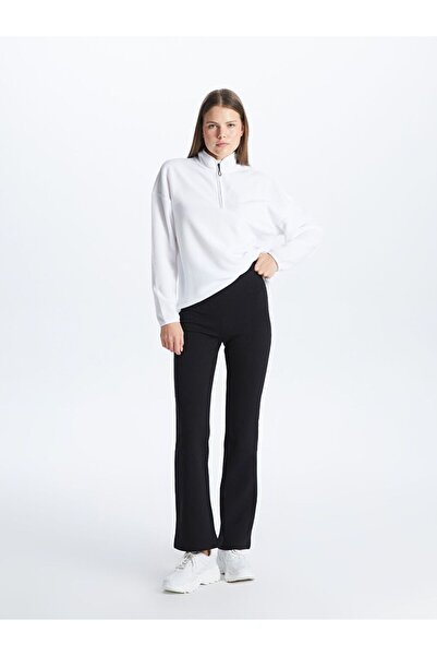 LC Waikiki Siyah Beli Lastikli İspanyol Paça Kadın Tayt Pantolon