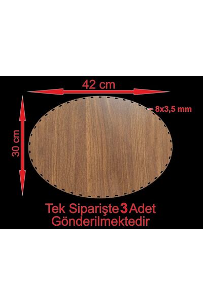 Wood 42x30 Cm 3 Pcs Raddan Bamboo Tray Knitting Plate Underplate Crochet Base Work Basket Base