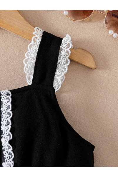 Take Two By Styli Color Block Lace Trim Cami Dress with Bow Detail