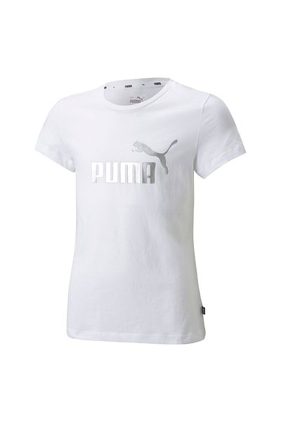 Puma Youth Girls Essentials+ Logo T-Shirt - White