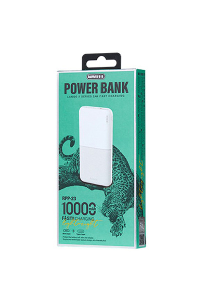 REDz Accessories Powerbank Remax RPP-23, Μπαταρία 10.000mAh, USB + Type-C, Ένδειξη LED, Λευκό