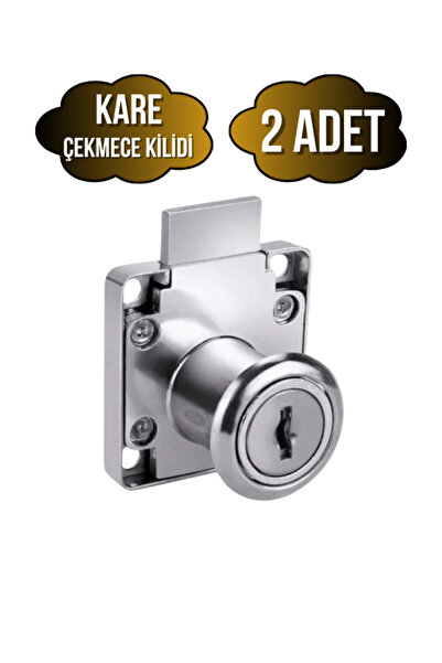 Genel Markalar Kare Çekmece Kilidi Anahtarlı Dolap Mobilya Kilidi(KARE)(2 ADET)