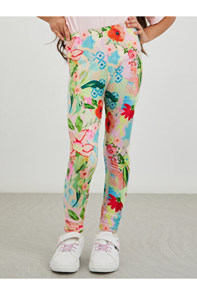 Styli Flower Patch T-Shirt and Striped Leggings Set