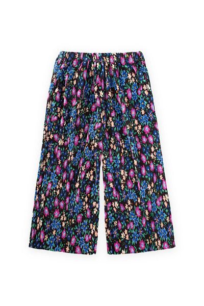 Cigit Pleated Drape Trousers 3-10 Years Flower Pattern