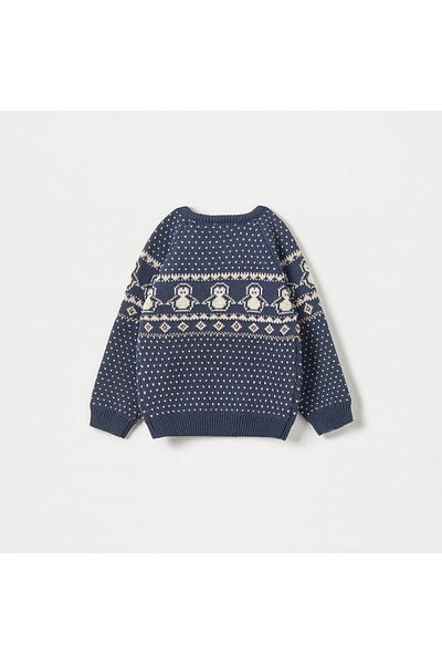 giggles Textured Pullover with Crew Neck and Long Sleeves