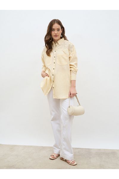 Styli Embroidered Oversized Dropped Shoulder Shirt