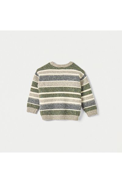 ELIGO Striped Long Sleeve Sweater with Crew Neck
