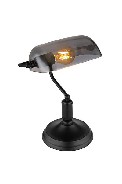 Globo Lighting Desk lamp Antique 2491B, with switch, 1xE27, black+smoke, IP20, Globo
