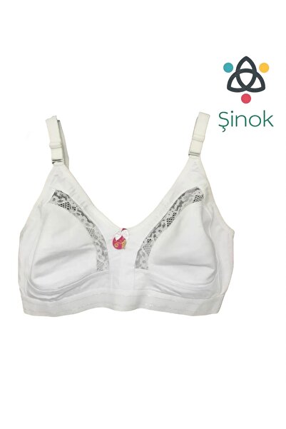 ŞİNOK Combed Cotton Fabric Wide Band Adjustable Strap Plus Size Lifting Bra