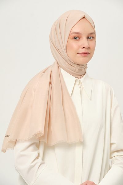 Madame Polo Plain Cheesecloth Shawl Thin Lightweight Summer Shawl Beige