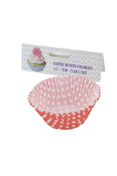 gogiva Muffin paper set, Red with white polka dots, 3.5x7 cm, 75 pcs