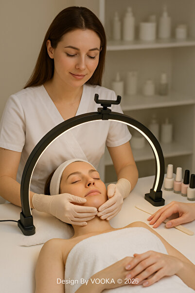 VOOKA 56 cm LED Ring Light–Makyaj ve Canlı Yayın Işığı,Telefon Tutuculu Ayarl...