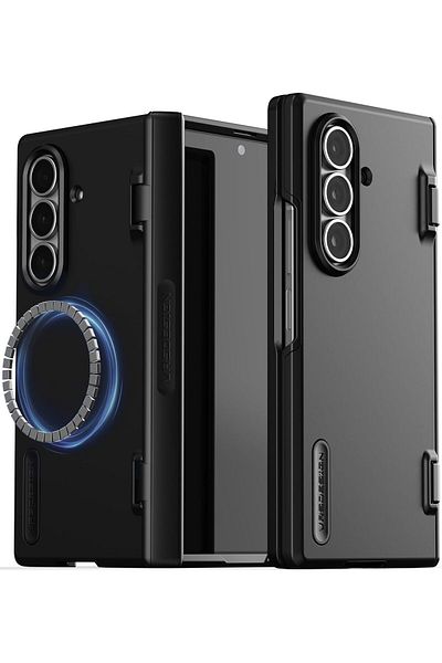 VRS Design جراب Terra Guard Modern Halo لهاتف Samsung Galaxy Z Fold 7 [متوافق مع MagSafe] - أسود