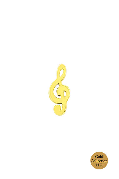 So CHIC... Minimal Altın Serisi 14 Ayar Sarı Altın Melodi Figürlü Tragus Piercing