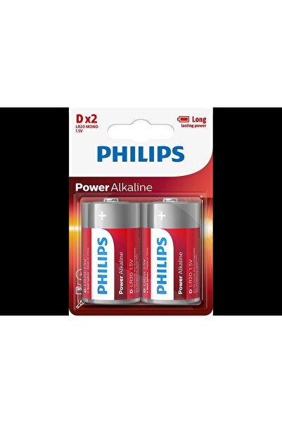 Philips Lr20P2B/05 Alkaline Büyük Boy D Pil 2'li