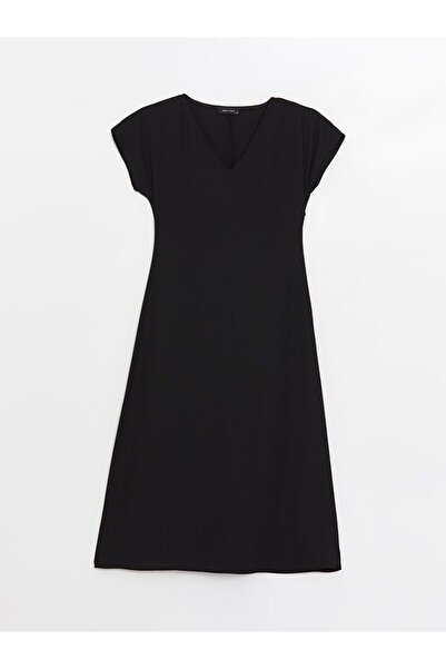 LC Waikiki V-Neck Plain Short Sleeve Dress