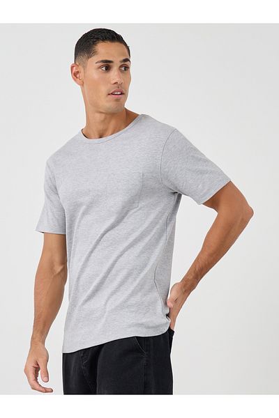 Styli Solid Pocket Detail Interlock Regular Fit T-Shirt