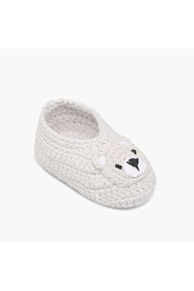 giggles Bear Crochet Textured Booties