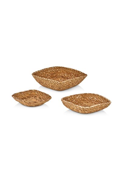 Çavdar Group Hasır 3'lü Mini Düzenleyici Seti El Yapımı Kare 3 Adet Organizer...