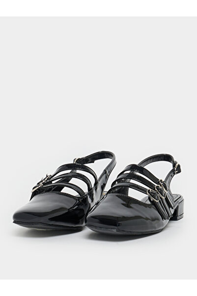 Styli Buckled Strap Patent Casual Shoes