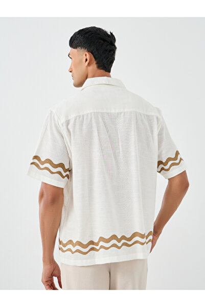 Styli Palm Tree Resort Collar Relaxed Fit Shirt