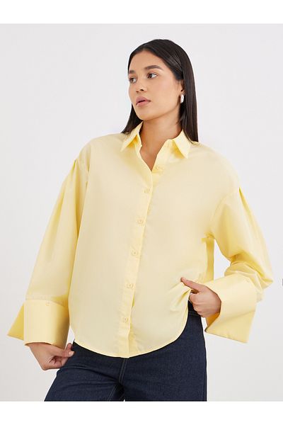Styli Yellow Oversized Button-Down Shirt for Women