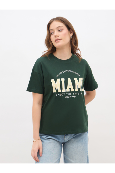 Styli Slogan Print Boxy Fit T-Shirt
