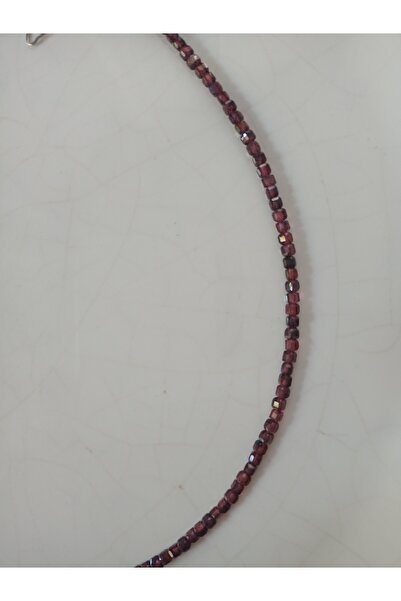 Mudita Tasarım 2x2 küp kesim orijinal gerçek doğal LaL ( granat ) taşı kolye