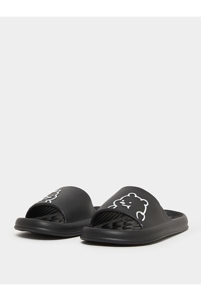 Styli Bear Print Slip On Slides