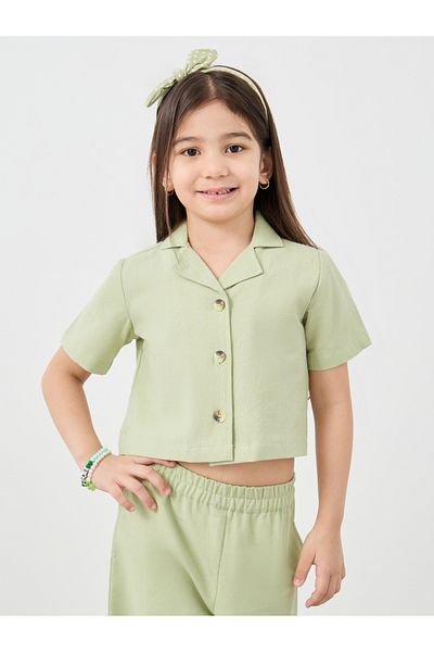 Styli Buttoned Short Sleeve Blouse and Pants Co-Ords