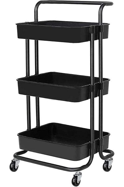Türkiye 3-Tier Rolling Carts with Wheels Storage Cart Makeup Cart with Roller Wheels Mobile Storage Organize