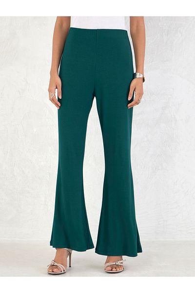 Femmella By Styli Elastic Waistband Knit Flared Pants