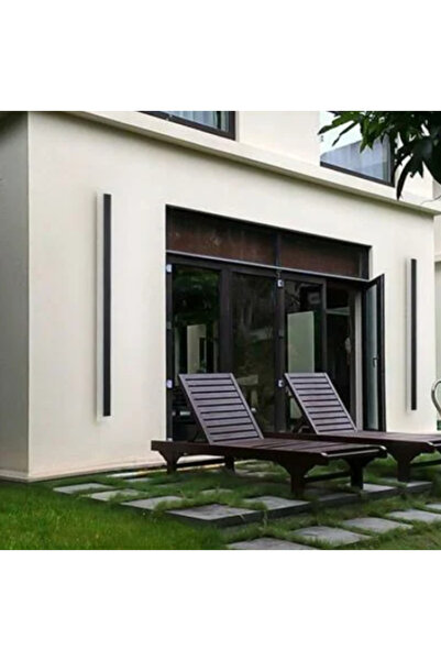 LUXXO Aplicație LED pentru interior/exterior, rezistent la praf/umezeală, Line 90cm, 24W, negru