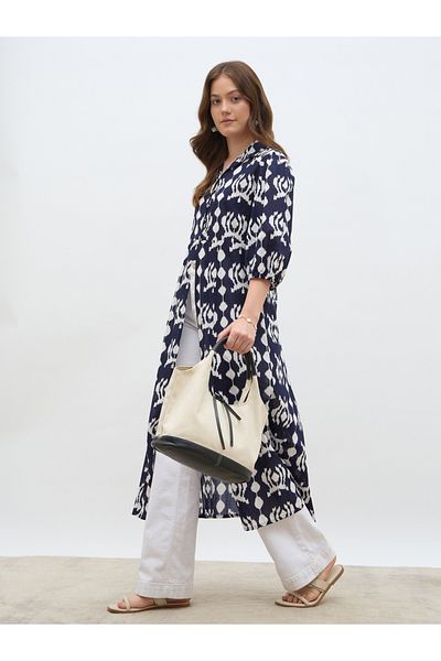 Styli Regular Fit Printed Maxi Kimono