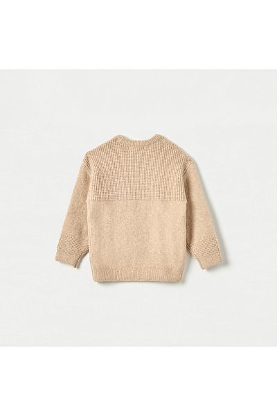ELIGO Textured Pullover with Long Sleeves and Pocket