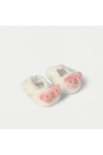 Juniors Bear Accent Slip-On Booties