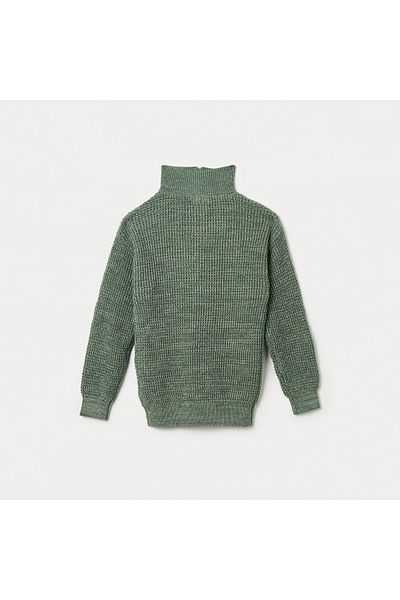 Juniors Textured High Neck Pullover with Long Sleeves and Zip Closure