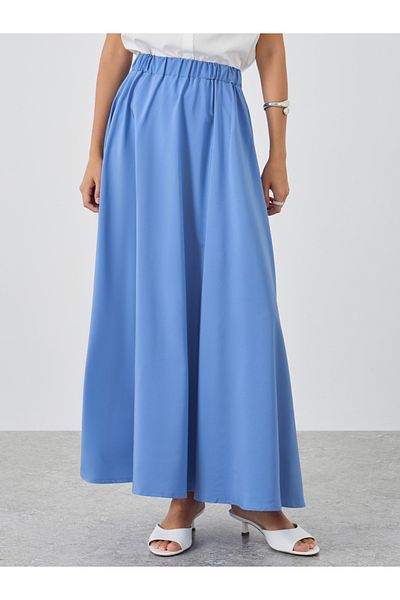 Styli Solid A-Line Maxi Skirts