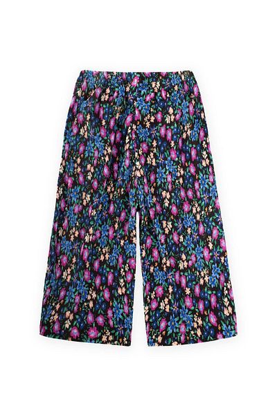 Cigit Pleated Drape Trousers 3-10 Years Flower Pattern