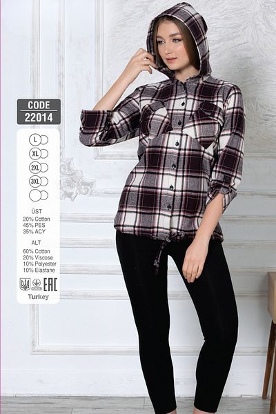 Cotpark Women's Cotton Lumberjack Shirt with Leggins Suit 22014