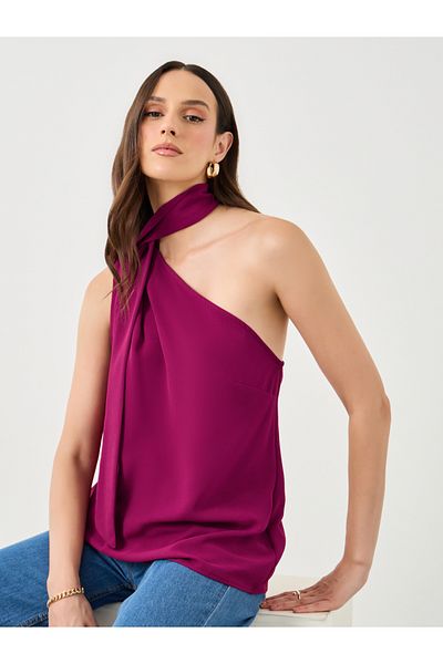 Styli Tie-Neck One Shoulder Top