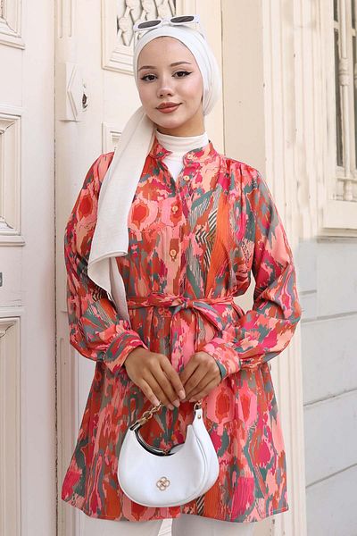 benguen Πλακάκι πουκάμισου Hijab με σχέδιο 704