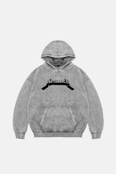 Bak Moda Metallica and Justice for All Printed Women's Washable White Hoodie