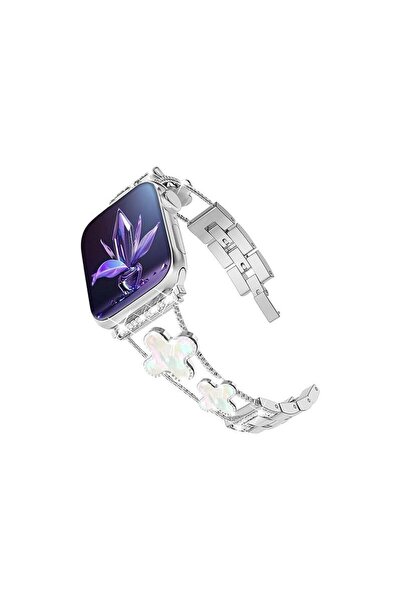 Alstrap Apple Watch 11-10 46mm 7 8 9 45mm 4 5 6 Se 44mm Uyumlu Taş Detaylı Za...