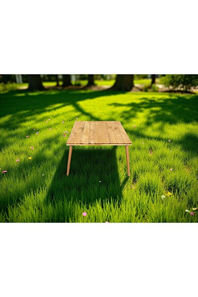 varje Dev Ahşap Kamp Masası 75x75x45